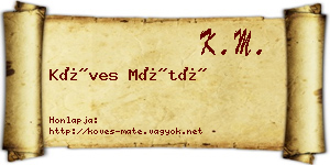 Köves Máté névjegykártya
