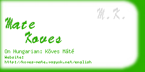 mate koves business card